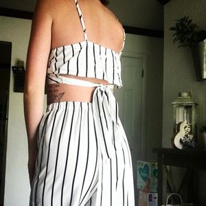Never been worn striped  two piece set